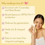 WishCare Ceramide Lip Balm SPF 50 PA+++ Natural & Untinted - Image 4
