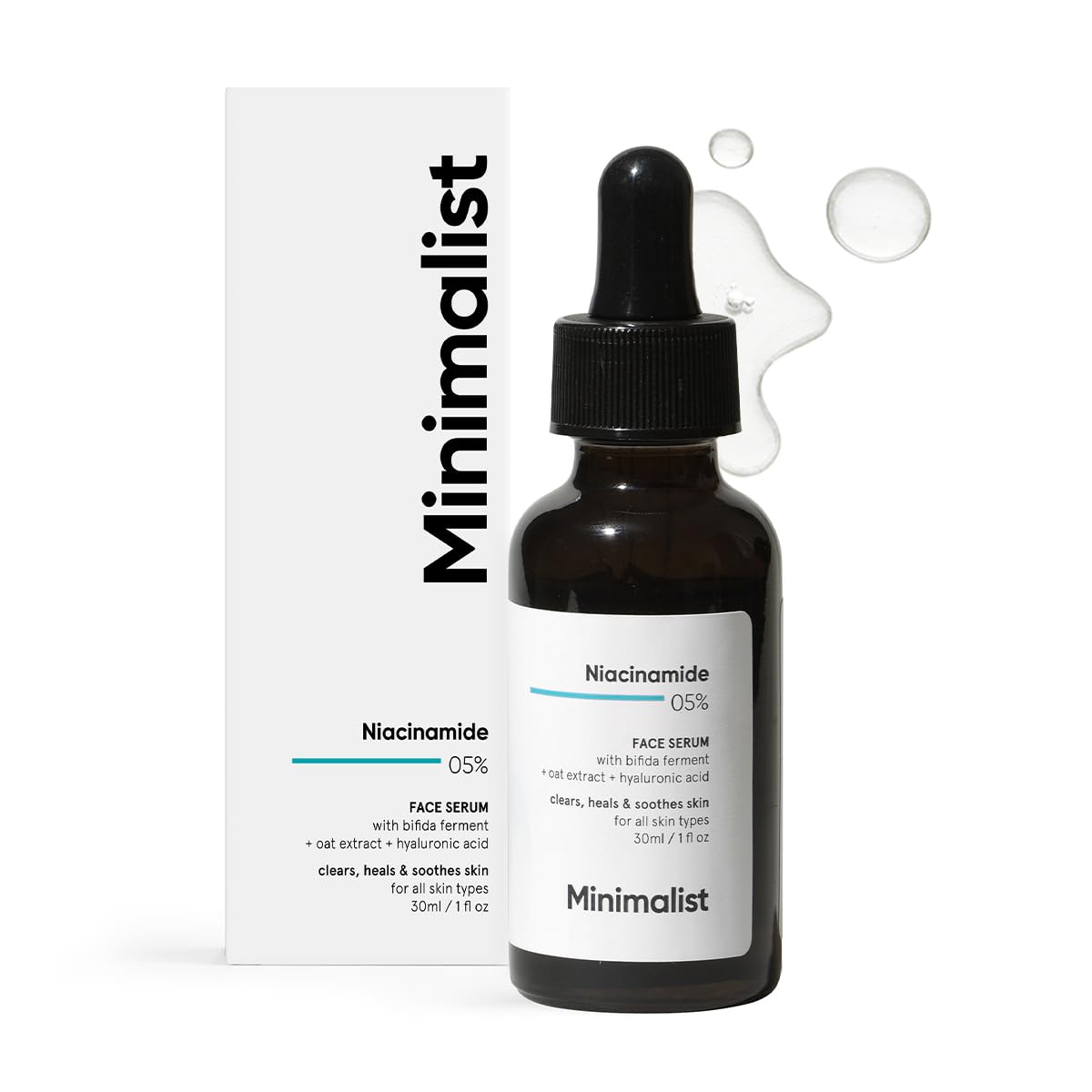 5166sMOwu5L._SL1200_ Minimalist Niacinamide 5% Serum with Hyaluronic Acid – Reduces Dark Spots, Controls Oil, Minimizes Pores - 30ml - Image 1