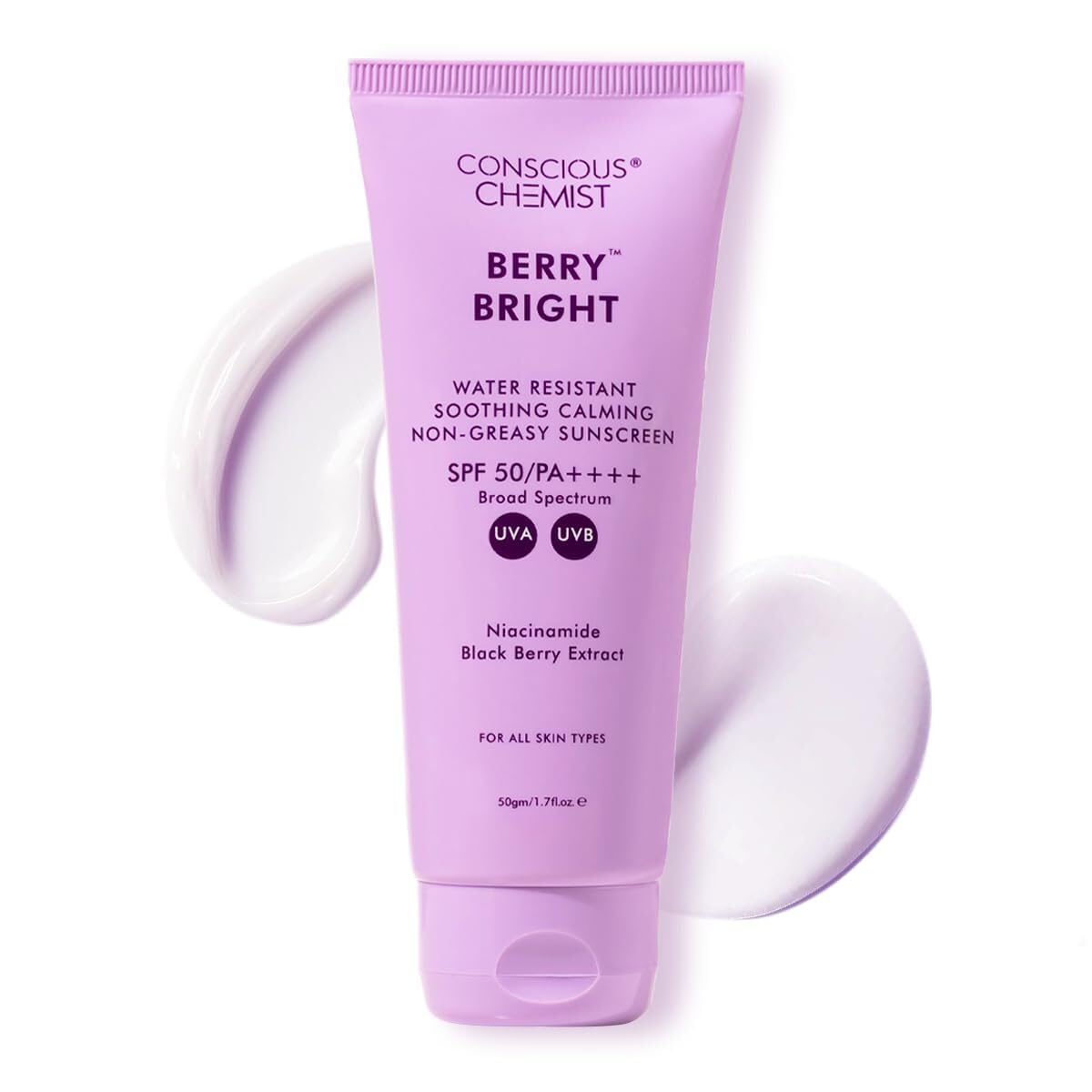 51EdLQOT5aL._SL1200_ Conscious Chemist Berry Bright Sunscreen SPF 50 PA++++ - Image 1
