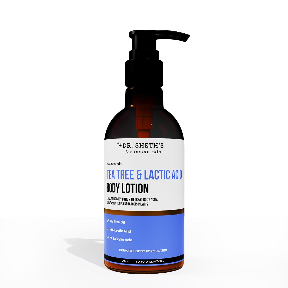 51LpVpI9qWL._SL1200_ Dr Sheth's Tea Tree & Lactic Acid Body Lotion (200ml) - Image 1