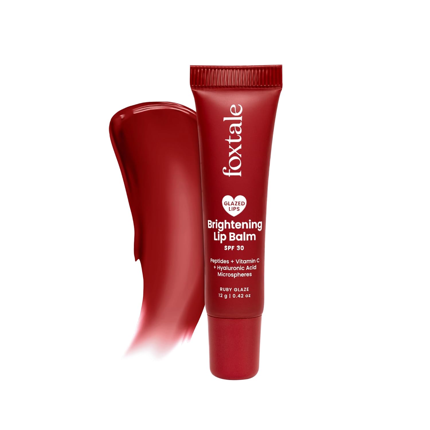 61L3S0Q6zEL._SL1500_ Foxtale SPF 30 Brightening Lip Balm for Dark Lips with Peptides & Vitamin C- Ruby Glaze 12gm - Image 1