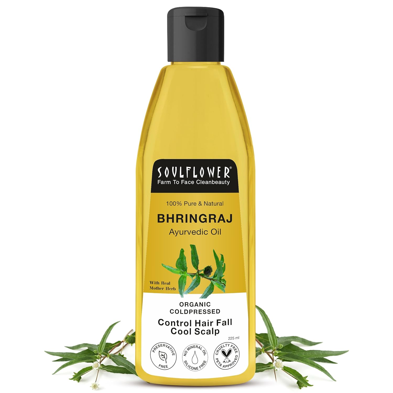 71pii2T6UwL._SL1500_ Soulflower Maha Bhringraj Oil for Hair growth 225ml - Image 1