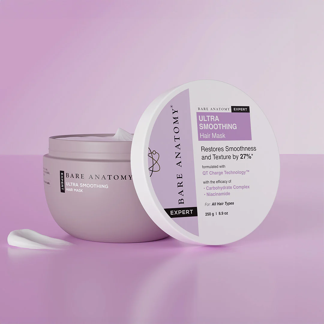 US_Mask Bare Anatomy Ultra Smoothing Hair Mask with Shea Butter & Niacinamide for Frizzy Hair - 250 gm - Image 1