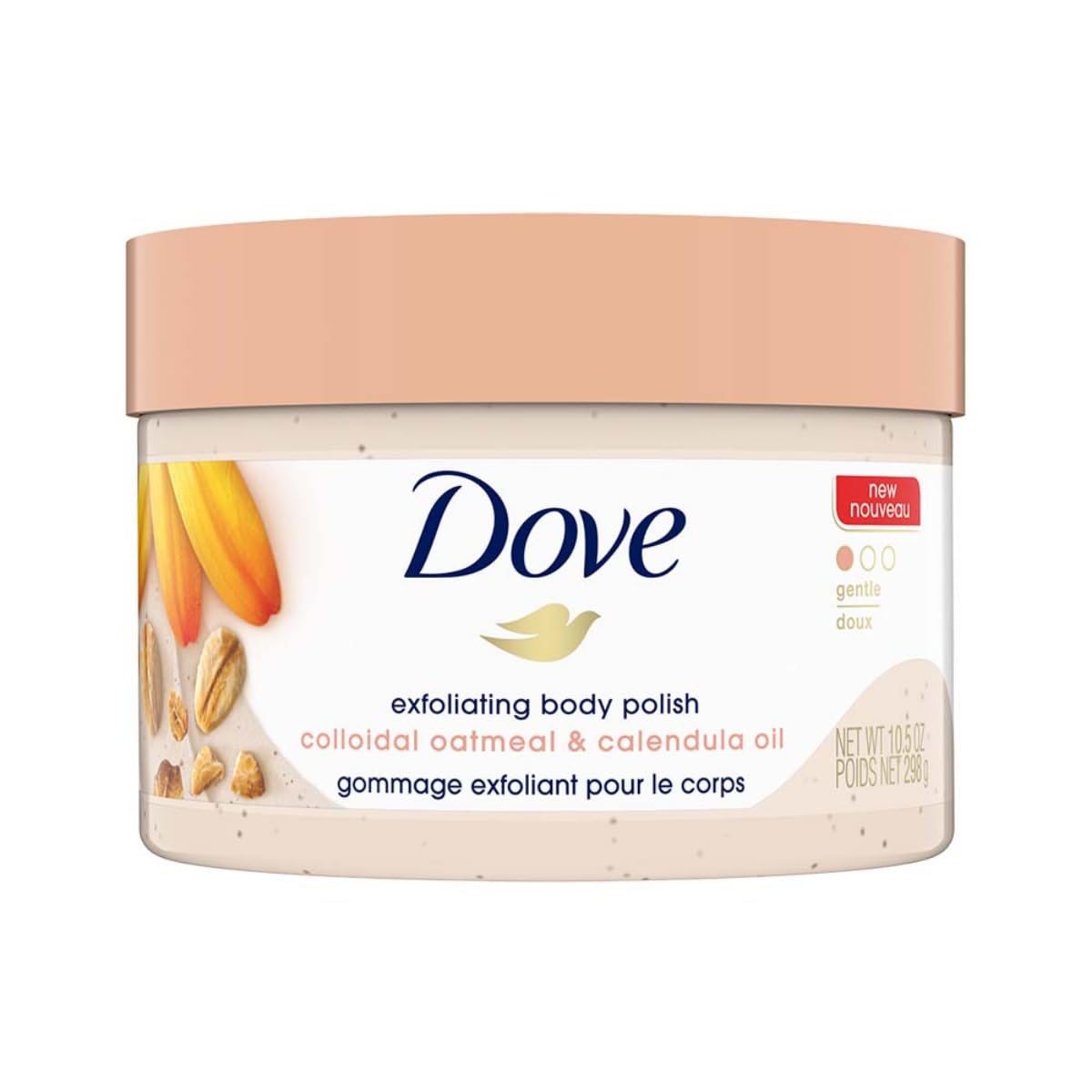 51nUu-pnf5L._SL1200_ Dove Exfoliating Body Polish Scrub for Delicate & Sensitive Skin with Oatmeal & Calendula, Sulfate-Free, Floral Fragrance, 298g - Image 1