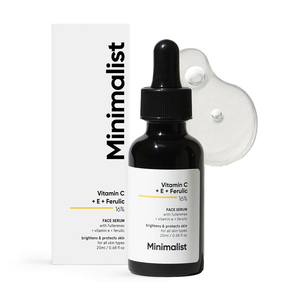 51ofuGjgVJL._SL1200_ Minimalist 16% Vitamin C Face Serum – Brightening & Glow-Boosting Formula with Vitamin E, Ferulic Acid & Fullerenes - 20ml - Image 1