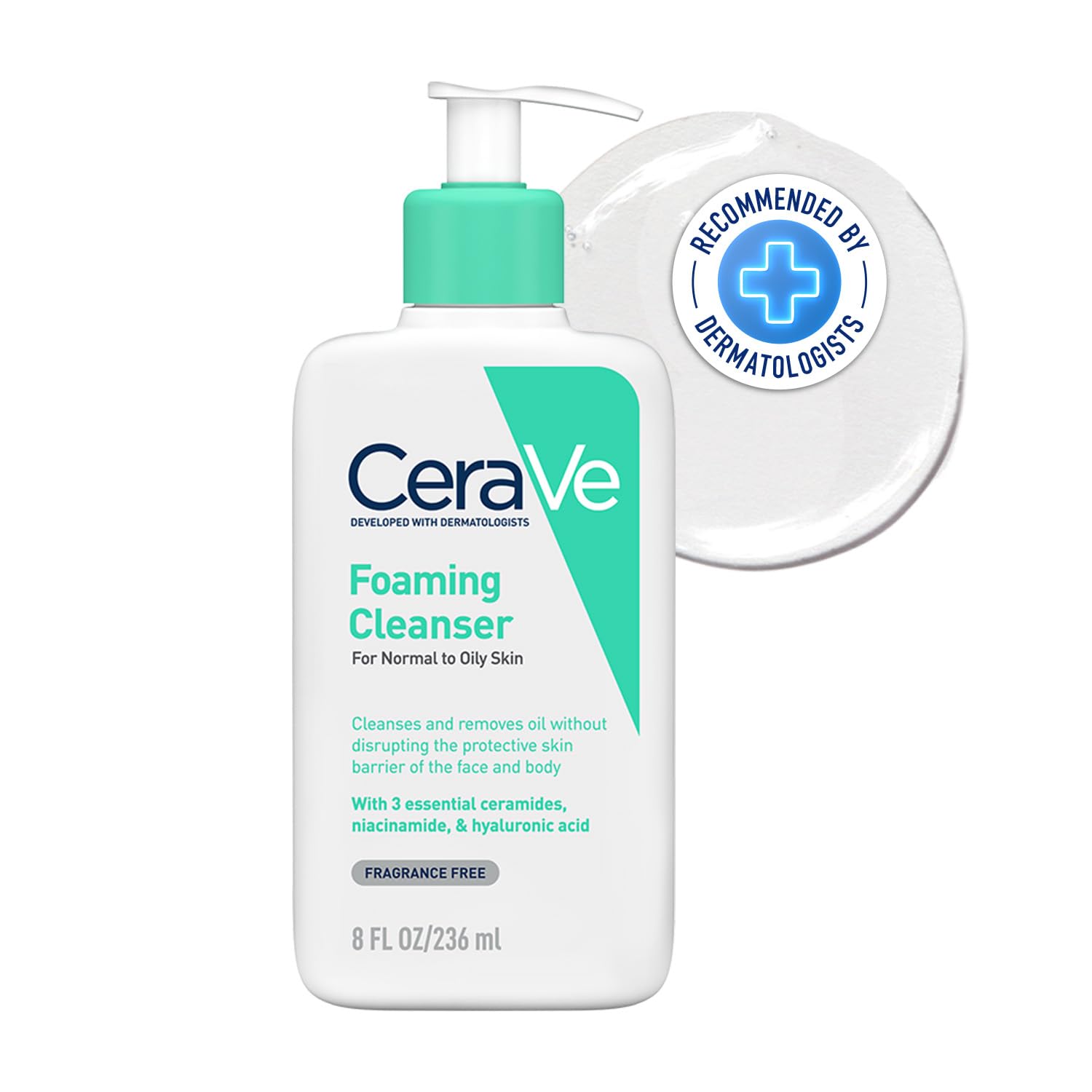 61ddBs1gCaL._SL1500_ CeraVe Foaming Cleanser For Normal To Oily Skin - 236ml - Image 1