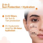 The Derma Co 1% Hyaluronic Sunscreen Aqua Gel SPF 50 PA++++ | Hydrating, Lightweight & Non-Greasy | No White Cast | Broad Spectrum & Blue Light Protection | Clinically Tested - (In-Vivo) | PPD-39 | 80 g - Image 3